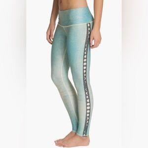 Teeki Green Leggings with Moon and White Accents xs